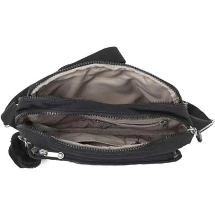 Kipling Basic Abanu M, Umhängetasche 24 cm aus robustem Material, grau mit verstellbarem Schultergurt und Seitentaschen – Bild 9
