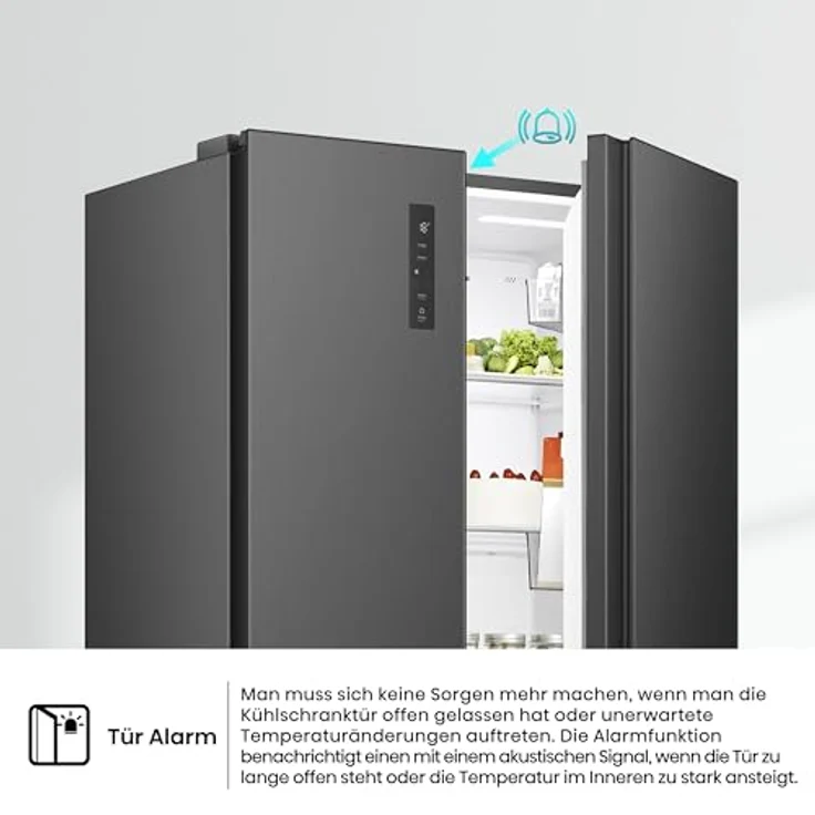 Hisense RS3P558NEFD, Side by Side Kühl-Gefrierkombination mit 347 l Kühl- und 197 l Gefriervolumen, schwarze Ausführung – Bild 9
