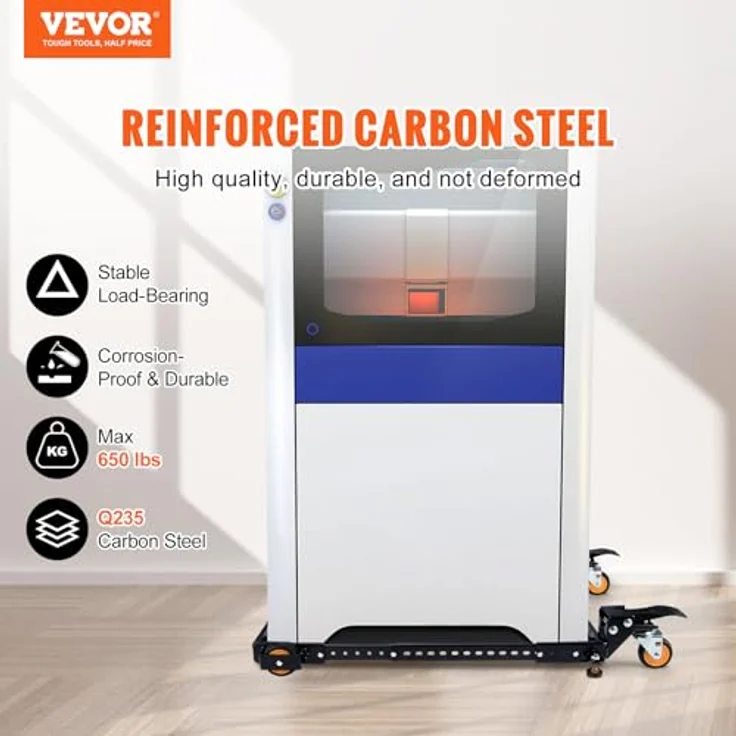 VEVOR Mobiler Sockel, universeller mobiler Unterbau aus Q235-Kohlenstoffstahl, einstellbar & robust, für Holzbearbeitungsgeräte, Bandsägen, Elektrowerkzeuge, Maschinen – Bild 2