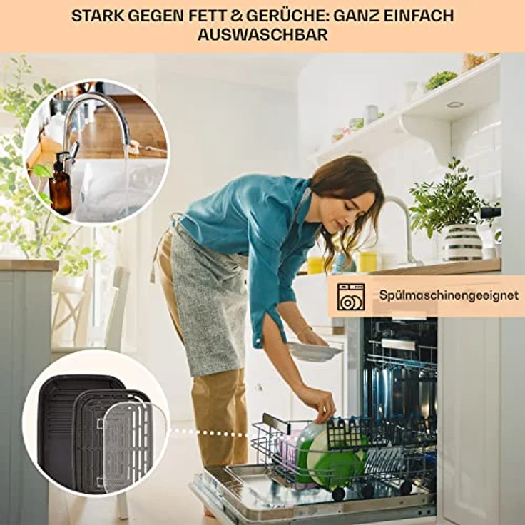 Klarstein Heißluftfritteuse Combo Air, 1500 W, fettfrei, 2,5 Liter, Edelstahl – Bild 8
