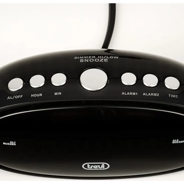 Trevi EC 880 Digitaluhr mit Wecker, Schwarz, zwei Weckzeiten, Snooze-Funktion, Dimmfunktion, 13.5 x 6.5 x 5 cm – Bild 5
