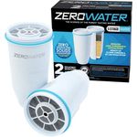 Zerowater 5-Stufiger Wasserfilter Ersatz, Wasseraufbereiter Trinkwasser - NSF-Zertifiziert zur Reduzierung von Blei, Anderen Schwermetallen und PFOA/PFOS - Wasserfilter Kartuschen 2er-Pack, Weiß