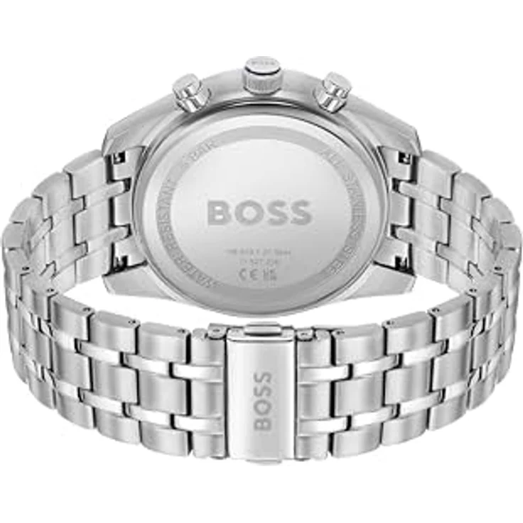 BOSS SKYTRAVELLER LE Chronographen-Quarzuhr mit Kalender, 44mm Edelstahlgehäuse, blauer Sunray Zifferblatt, silbernes Edelstahlarmband, 5 ATM wasserdicht - 1514216 – Bild 3