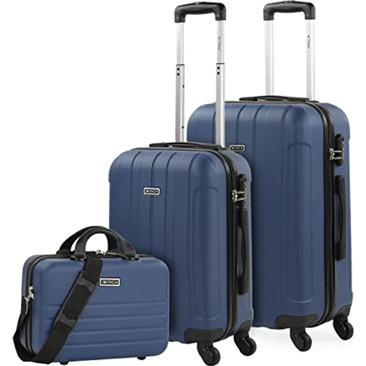ITACA - Koffer Groß 4 Räder Großer Koffer Leichte - Reisekoffer Groß für Flugzeuge Koffer Hartschale mit Geprüftem Schloss - Handgepäck Koffer 771170, Jeansblau – Bild 1