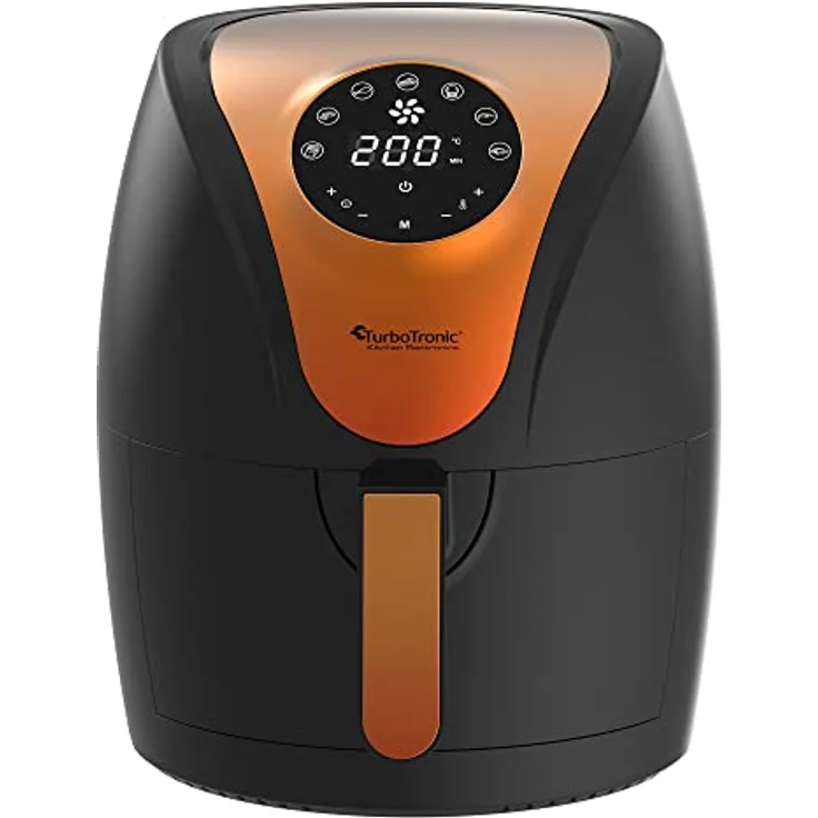 TurboTronic by Z-Line Heißluftfritteuse 3,5 Liter, 9 Programme, Fettfrei ohne Öl, 1200 W, Retro digital Airfryer AF9D, Blau – Bild 7