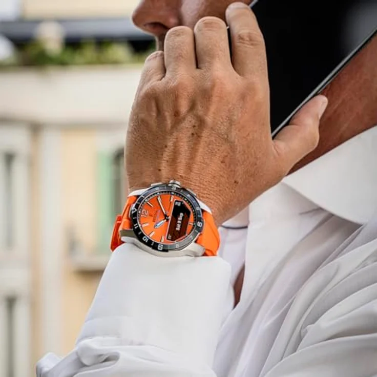 Festina Herrenuhr F23000/7 Connected D Titan silberfarben orange Kautschukarmband – Bild 5