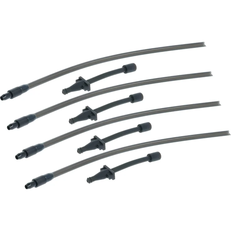 vhbw Milchschlauch-Set für Siemens TI907501DE/01, TI907201RW/03, TI907201RW/02, 4x schwarze Milchschläuche und Adapter, lebensmittelecht, flexibel, hitzebeständig