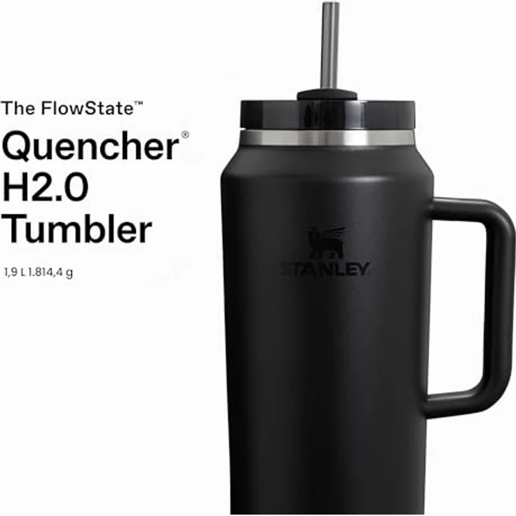 STANLEY 1913 Quencher H2.0 FlowState Trinkbecher, 1.9L, Vakuumisoliert, 60 Stunden kalt, schwarz – Bild 3