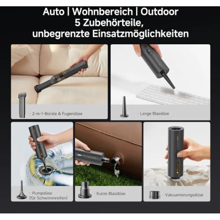 MOVA MDV001 Tragbarer 4-in-1 Handstaubsauger mit Blasfunktion, kabellos, leicht & kompakt für Auto, Haushalt & Büro – Bild 5