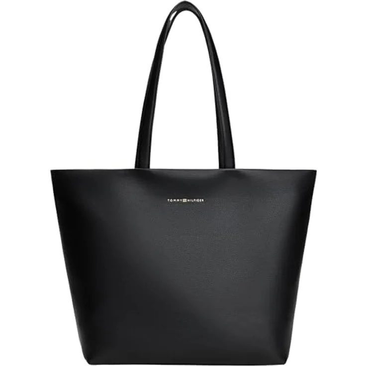 Tommy Hilfiger TH Logotape Shopper Tasche, 40 cm, schwarz, 100% Polyurethan – Bild 1