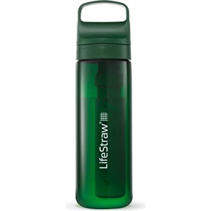 LifeStraw Go Serie - BPA-freie Trinkflasche mit Wasserfilter 650ml für Reisen und den täglichen Gebrauch - entfernt Bakterien, Parasiten, Mikroplastik + verbessert den Geschmack, Terrace Green (grün) – Bild 1