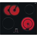 SIEMENS ET61RBNA1E, iQ300, Elektro-Kochfeld 60 cm, autark, Rahmenlos aufliegend, touchControl, Zuschaltbare Bräterzone, Zweikreiz-Kochzone 21 cm, Sicherheitsabschaltung, Schwarz