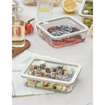 COFI Frischhaltedosen-Set aus Borosilikatglas, rechteckig, luftdicht & stapelbar, 2650 ml