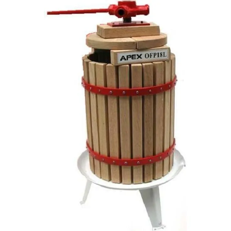 Apex Obst-Beerenpresse OFP18L, 18 Liter Fassungsvermögen, robuste Metallspindelkonstruktion, inkl. 2 x Pressnetz, Weinpresse Apfelpresse Saft