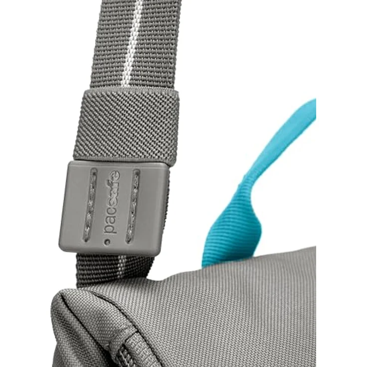 Pacsafe GO Anti-Theft Umhängetasche, RFID-sicher, 24 cm, grau, 100% Polyester – Bild 8