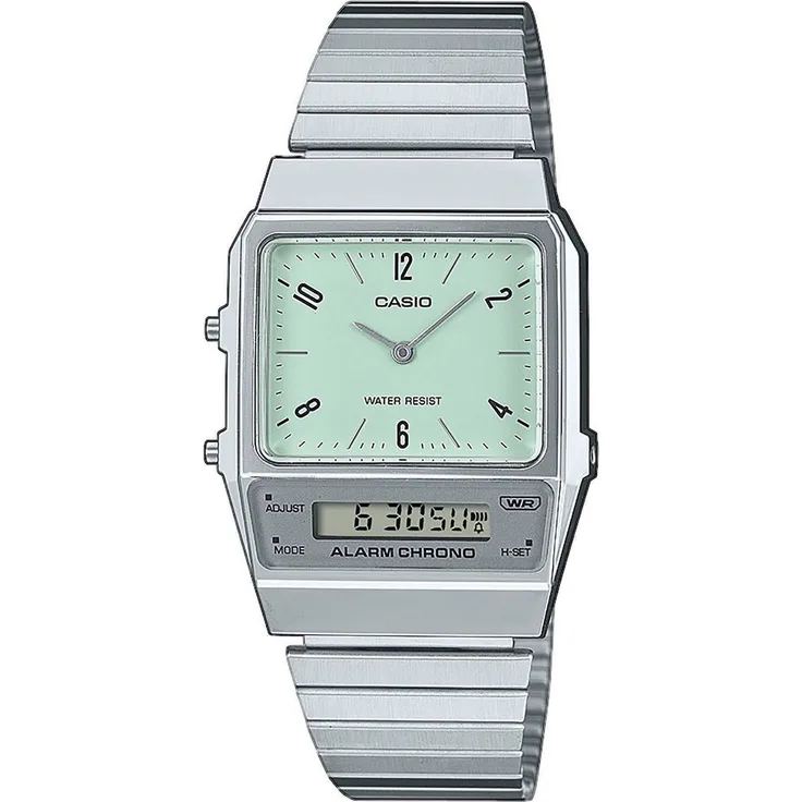CASIO VINTAGE Chronograph, Quarzuhr, Edelstahlarmband, analog