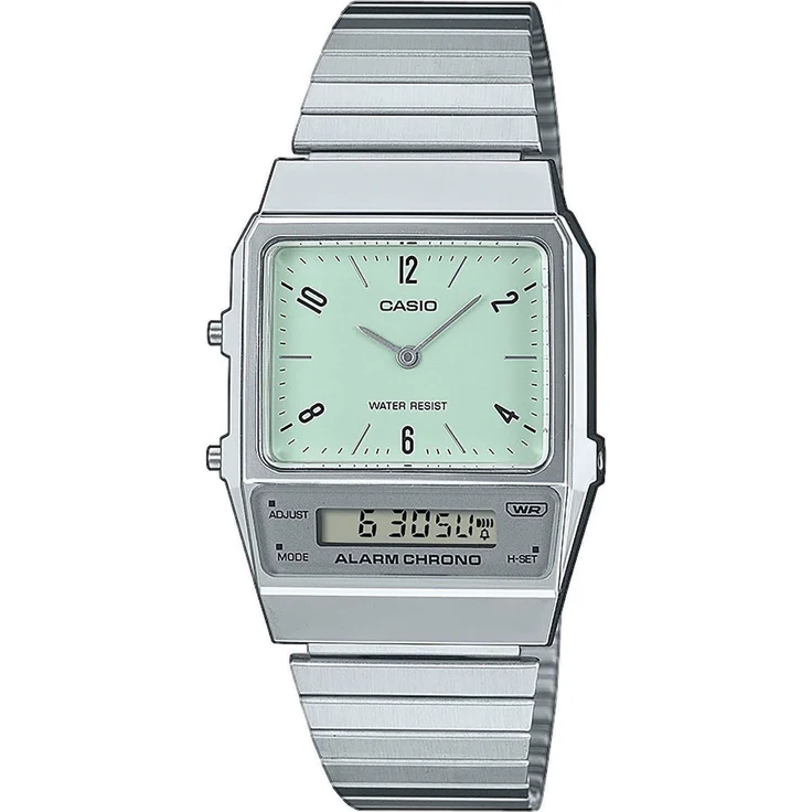CASIO VINTAGE Chronograph, Quarzuhr, Edelstahlarmband, analog