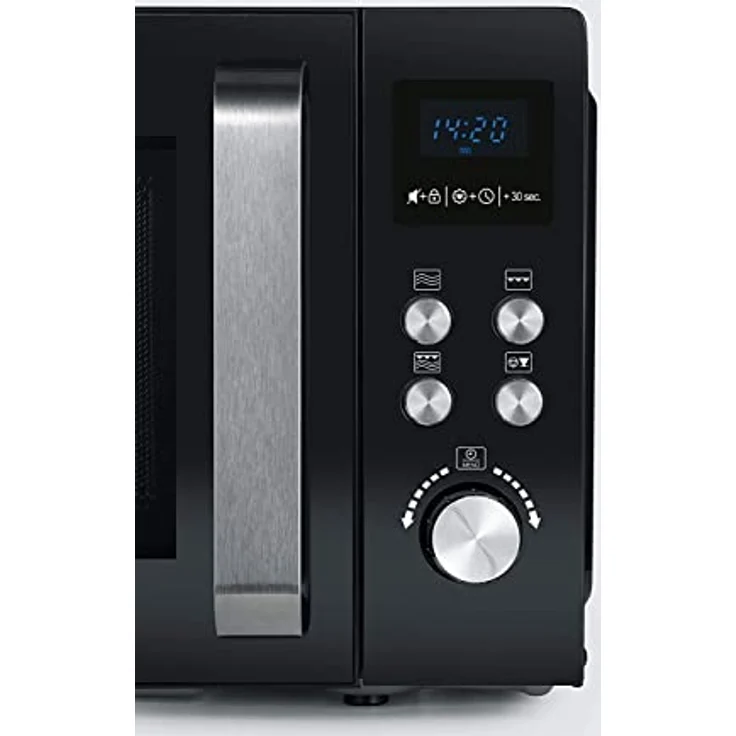Severin MW 7750 2-in-1 Mikrowelle mit Grillfunktion, 800 Watt, inklusive Grillrost und Drehteller, Auftauen, Standgerät, schwarz – Bild 2