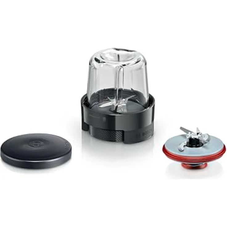 Bosch Zubehör Küchenmaschine MUZS68CG, Universalzerkleinerer Set, Zerkleinern von Eiswürfeln, Kaffeebohnen, zum Hacken von Gemüse, Obst, Fleisch, für Küchenmaschine Serie 6, Serie 8, schwarz/edelstahl – Bild 1