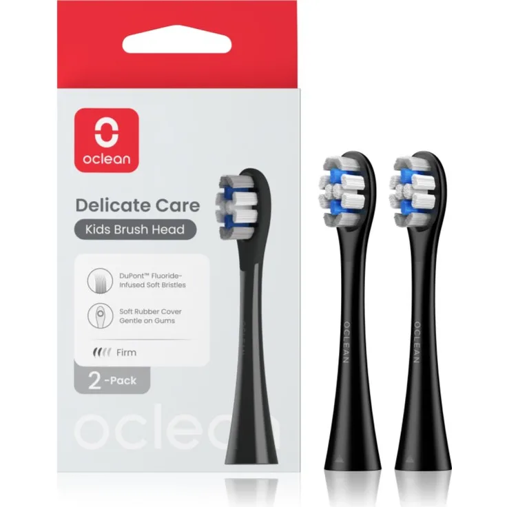 Oclean P3K8 Black, Ersatz-Kopf für Kinderzahnbürsten, sanfte Reinigung, 2er Pack