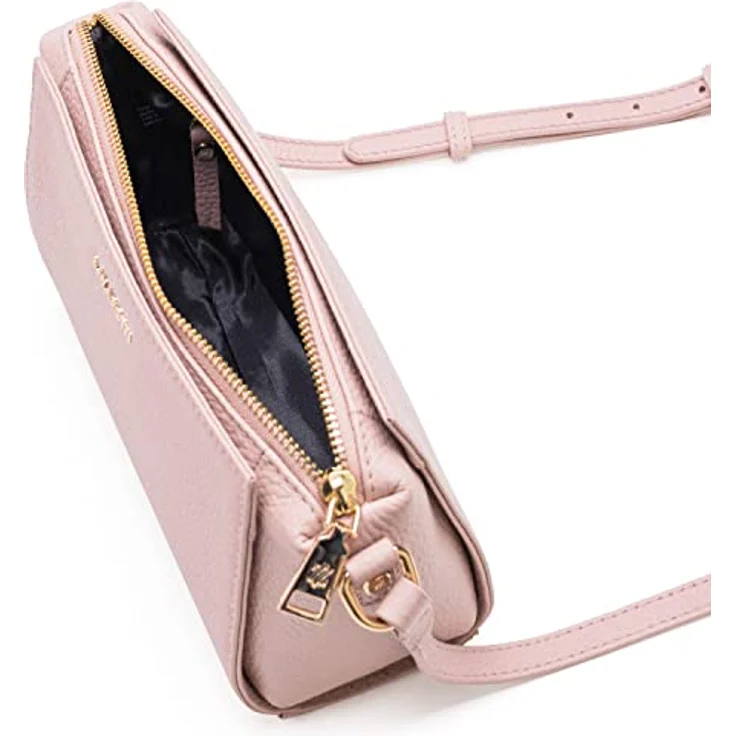 Lazarotti Umhängetasche Bologna Leather, Leder mit Reißverschluss- und Steckfach, schwarz – Bild 4