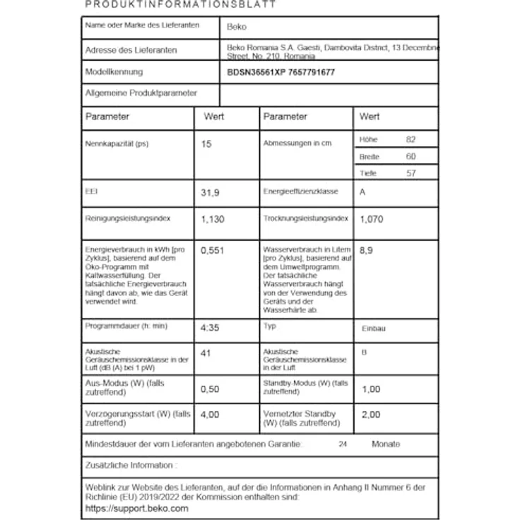 Beko BDSN36561XP Geschirrspüler, 15 Maßgedecke, Watersafe+, HomeWhiz App, Selbsttrocknung, SensorAdapt, flexibel Besteckschublade – Bild 14