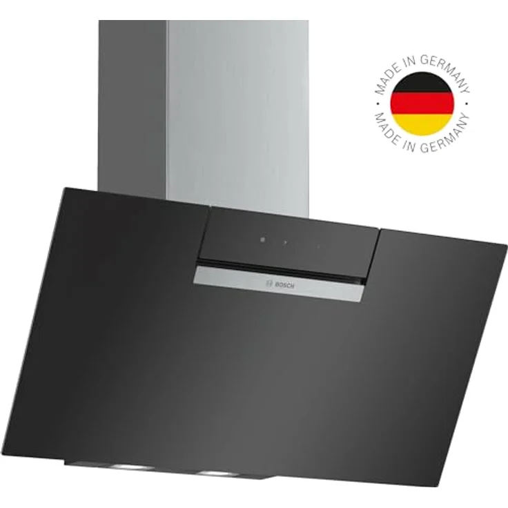 Bosch Serie 2 DWK87EM60, Motorhaube, Kamin abgewinkelt, Breite: 79 cm, Tiefe: 43.4 cm, Absaugung und Rückführung (mit zusätzlichem Rückführungsset), mit internem Motor, Schwarz – Bild 3