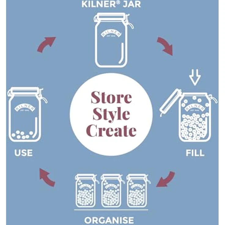 Kilner KIL Bügelverschlussglas 3l quadratisch, Einmachglas für Obst und trockene Lebensmittel, Transparent – Bild 9