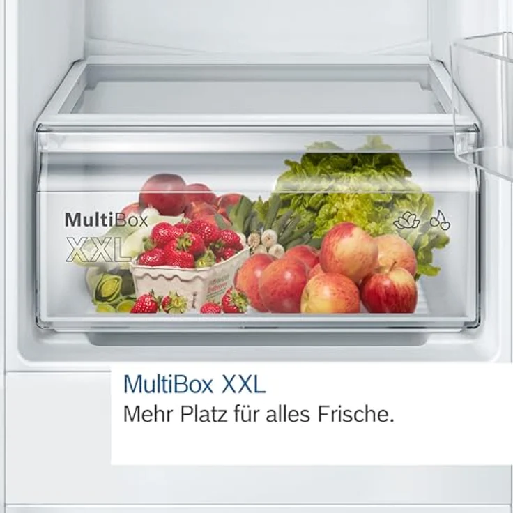 Bosch KIN86NSE0 Serie 2 Einbau-Kühl-Gefrier-Kombination, 177,5 x 56 cm Nische, 184 L Kühlen + 76 L Gefrieren, Eco Airflow; LED-Beleuchtung; Automatisches Super Gefrieren; Ablagen aus Sicherheitsglas – Bild 6