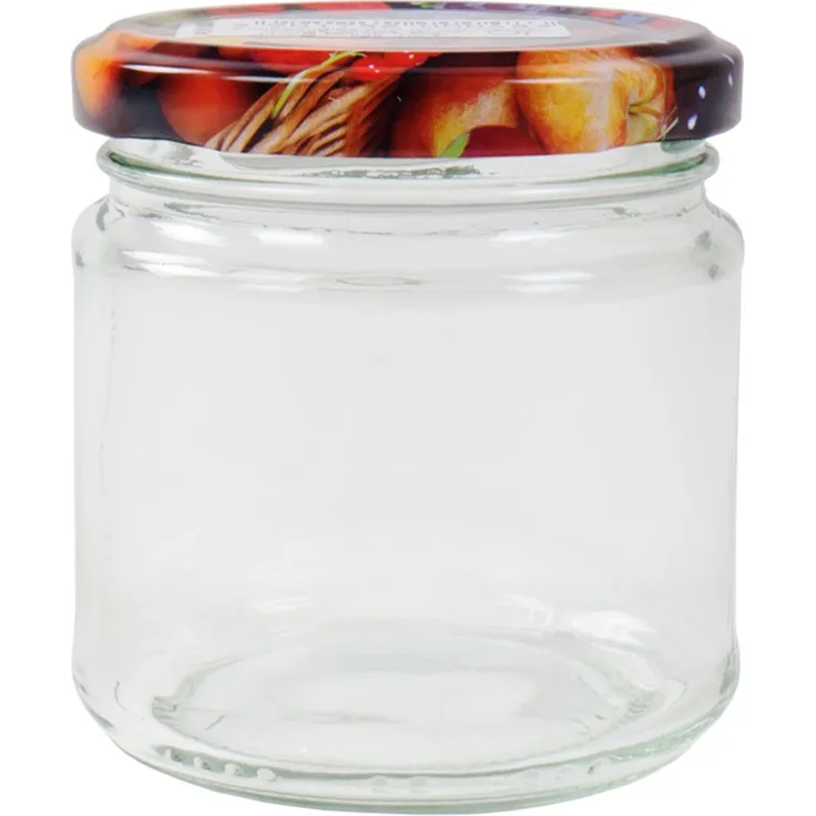 Einmachglas mit Schraubdeckel Früchtemotiv 210ml Vorratsglas Geleeglas Honigglas