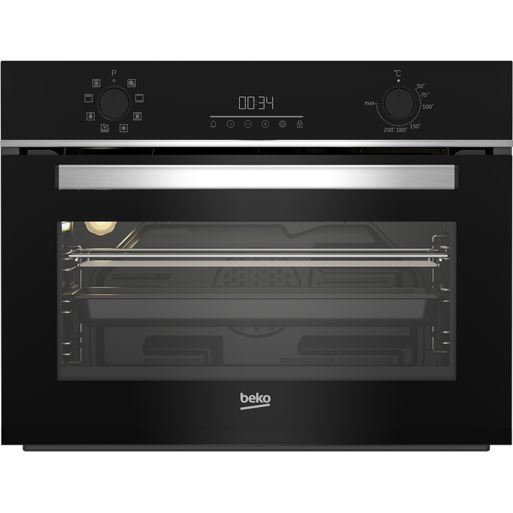 Beko BBCM13300X Einbaubackofen Kompaktofen 60cm Heißluft schwarz