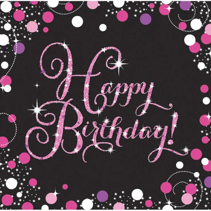 16 Servietten Sparkling Celebrations pink 33 cm