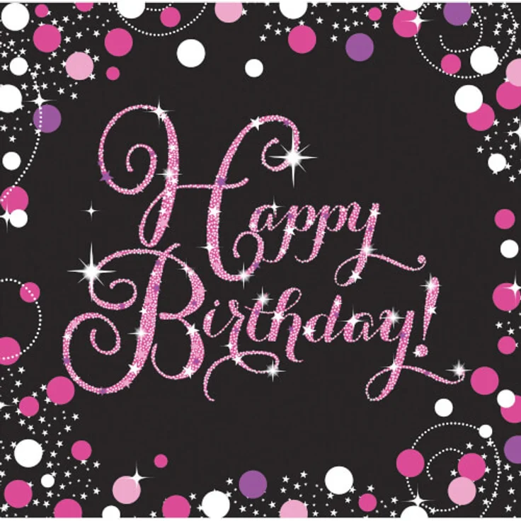 16 Servietten Sparkling Celebrations pink 33 cm