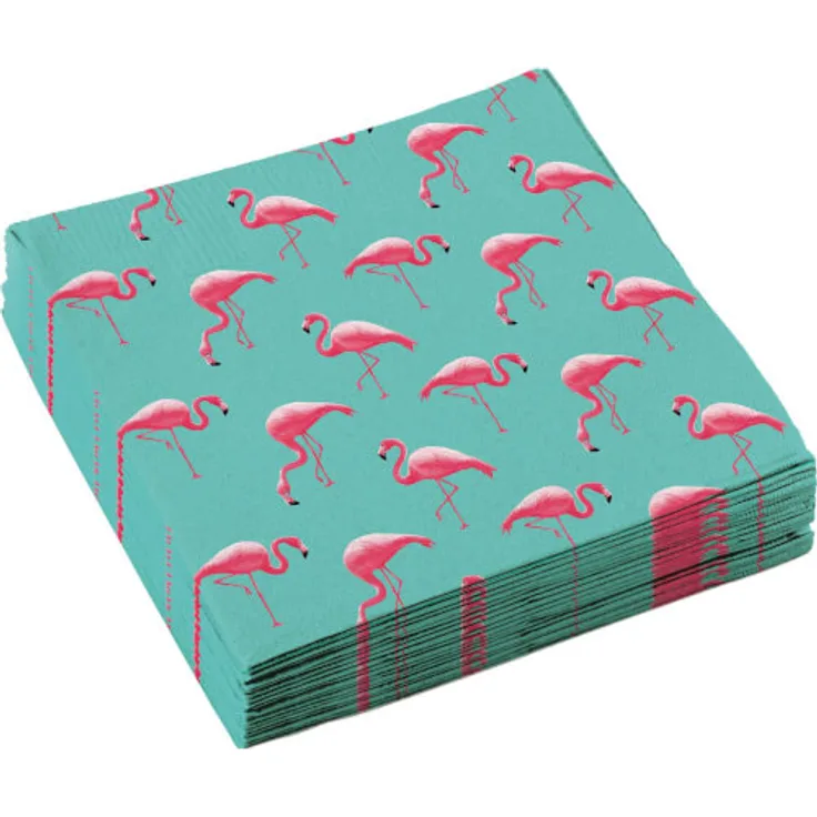 Amscan servietten Flamingo 33 cm Papier grün-rosa 20 Stück