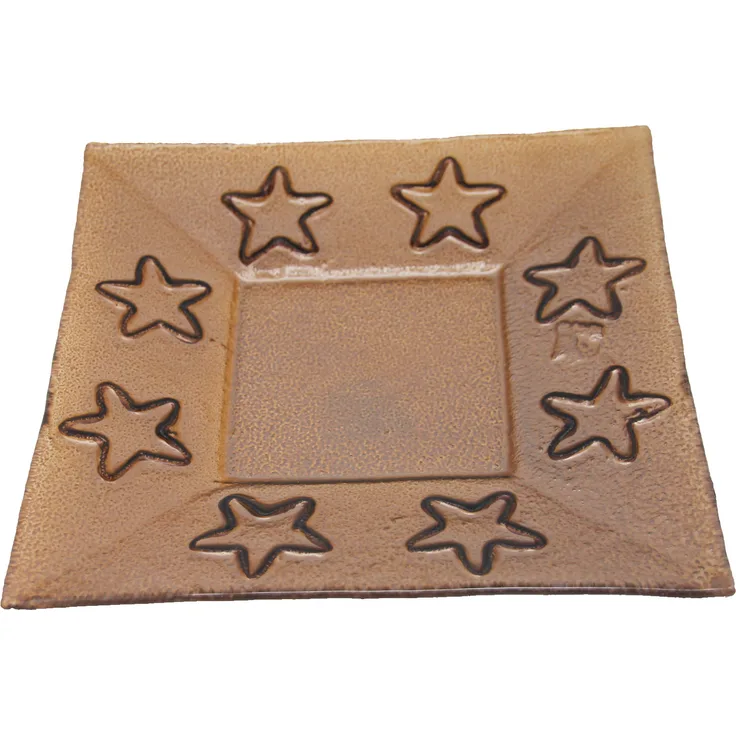 Glasuntersetzer Servierplatte Bronze Sternendekoration 1Stück
