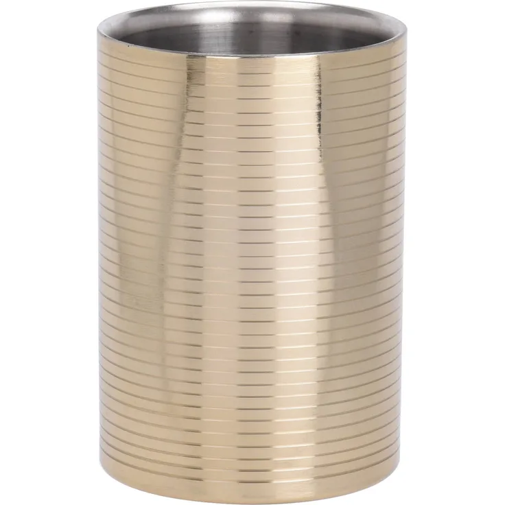 Flaschenkühler aus Edelstahl, Ø 12 cm, golden