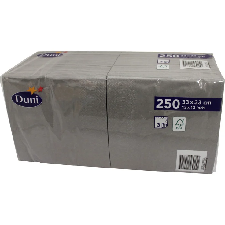 Duni 250 Zelltuch Servietten Granit Gray 33cm x 33cm – Bild 1
