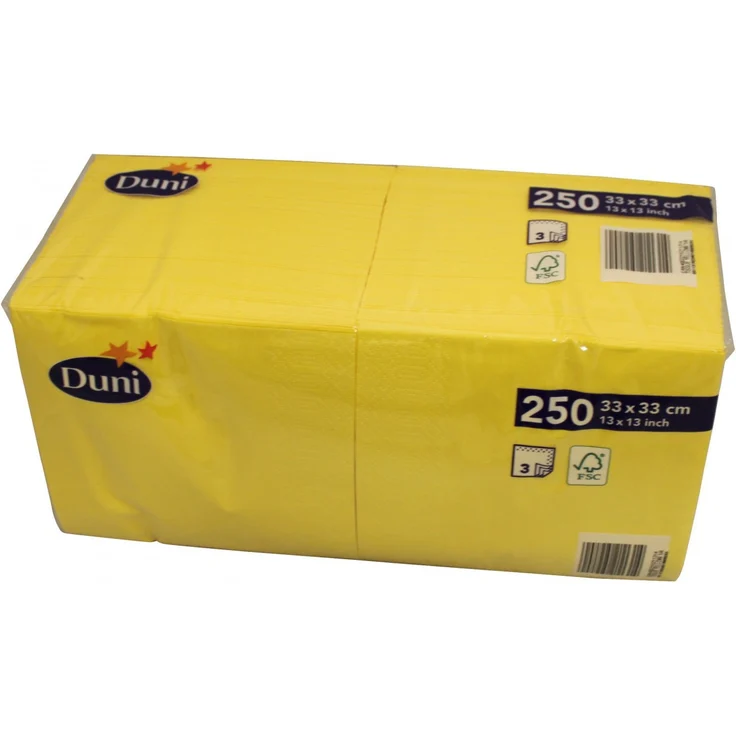 Duni 250 Zelltuch Servietten Gelb 33cm x 33cm – Bild 1
