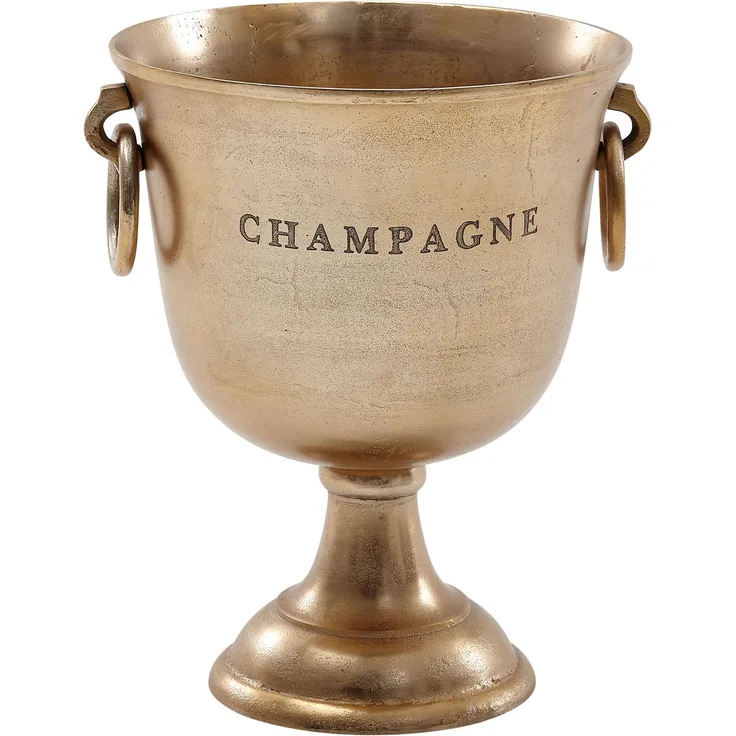 FineBuy Champagnerkühler 28,5x37,5x28,5 cm Aluminium Massiv Sektkühler Groß | Flaschenkühler Getränkekühler Tisch | Kühler für Champagner - Wein - Sekt