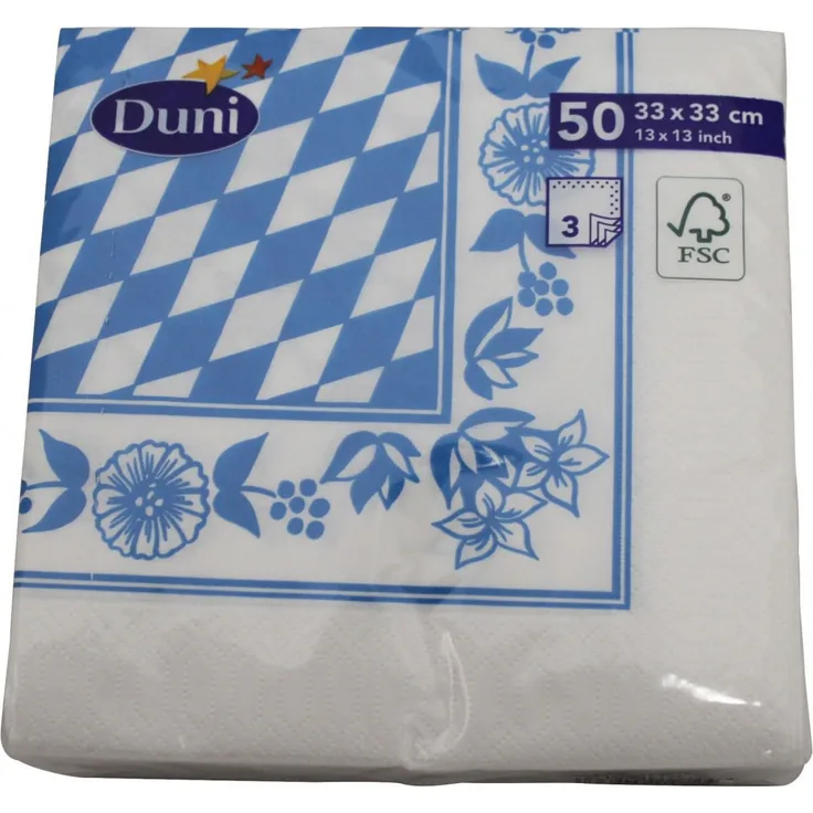 Duni 50 Zelltuch Servietten Bayrisch 33cm x 33cm
