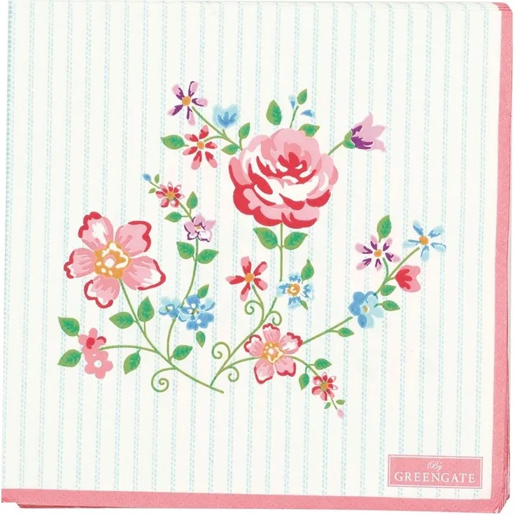 Greengate Columbine Papierservietten large white 20 Stück weiss