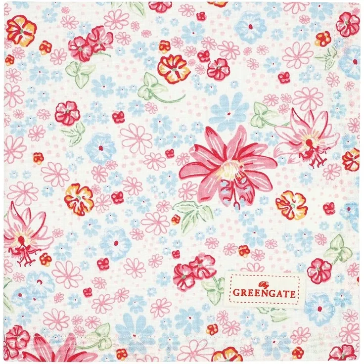 Greengate Xenia Stoffserviette white 40 x 40 cm weiss
