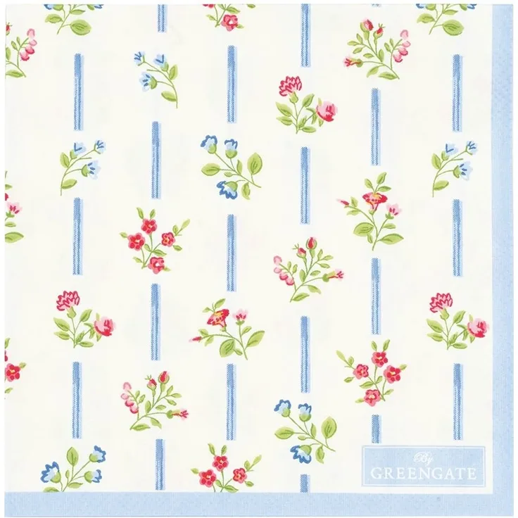 Greengate Hannah Servietten white klein 25 x 25 cm 20st.