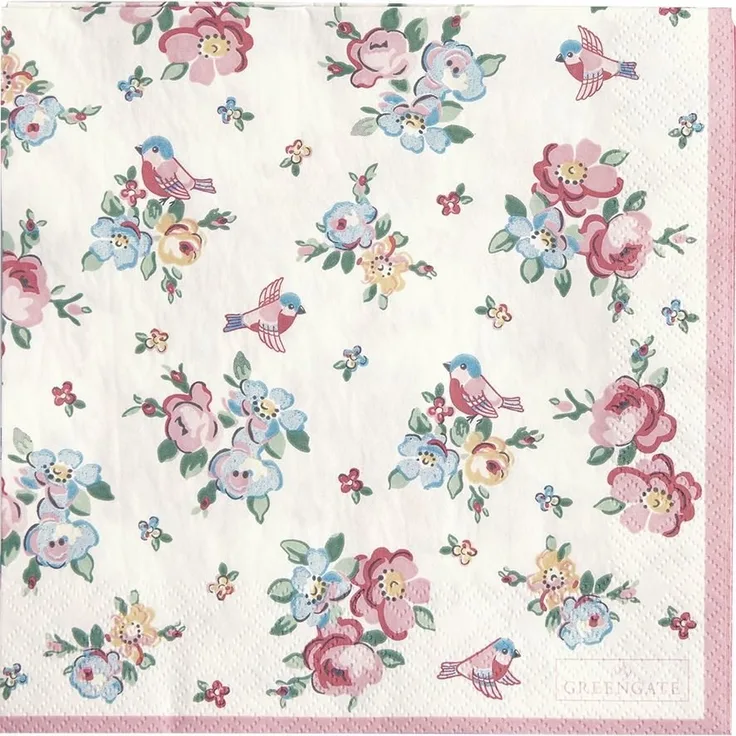 Greengate Ellie Papierservietten white large 33 x 33 cm 20St