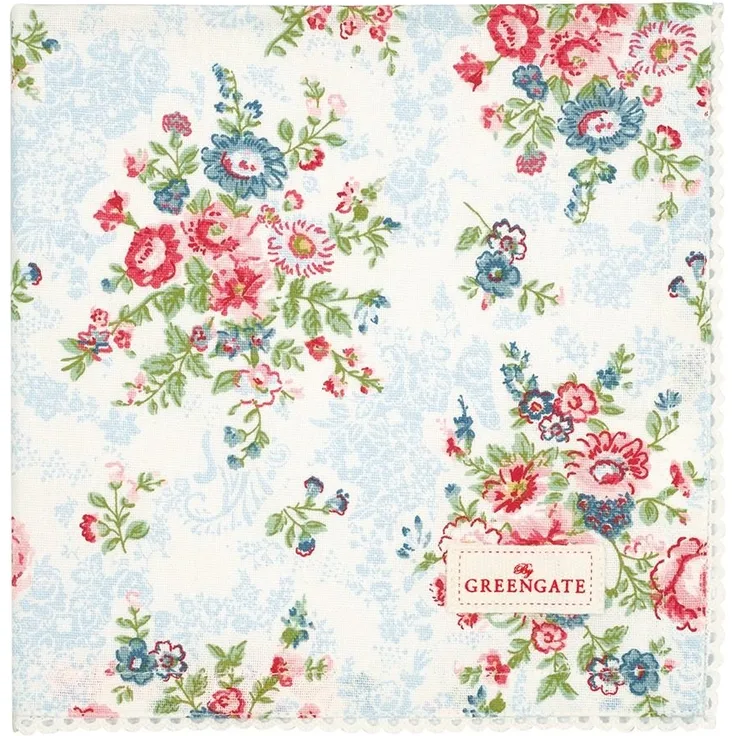 Greengate Ailis Stoffserviette mit Spitze white 40 x 40 cm