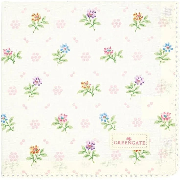 Greengate Cilja Stoffserviette mit Spitze white 40x40cm weiss