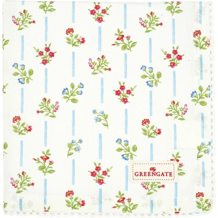 Greengate Hannah Stoffserviette mit Spitze white 40 x 40 cm