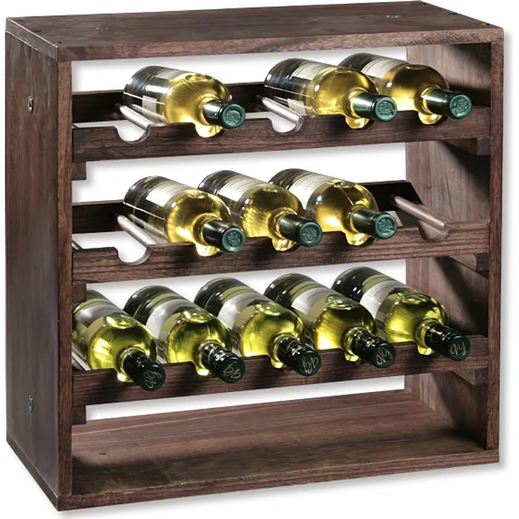 KESPER 69243 Weinregal aus Kiefernholz für 15 Flaschen, 50 x 50 x 25 cm - Weinflaschen-Regalsystem