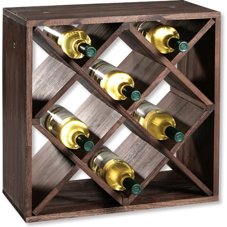 KESPER 69244 Weinregal aus Kiefernholz für 20 Flaschen, 50 x 50 x 25 cm - Weinflaschen-Regalsystem