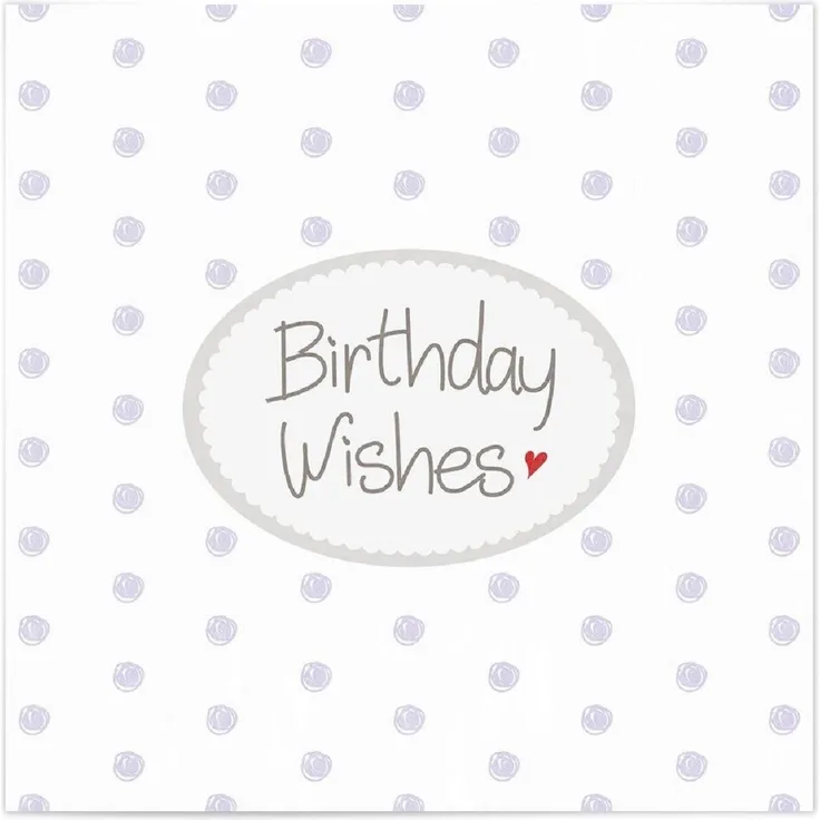 MEA LIVING Servietten 20 Stück 33x33cm BIRTHDAY WISHES Spruch Geburtstag Punkte
